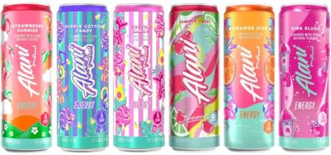 Alani Nu Energy Drinks 6 Flavor Variety Pack - Sugar Free, Low Calorie, 200mg Caffeine, Biotin B Vitamins, Zero Sugar, 10 Calories, 12 Fl Oz Cans, 12 Pack