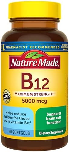 Nature Made Maximum Strength Vitamin B12 5000 mcg Softgels, 60 Softgels - Personal Care