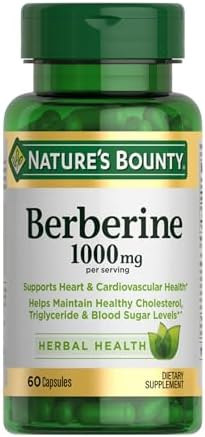 Nature's Bounty Berberine 1000mg Capsules, 60 Count