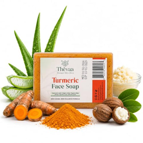 Turmeric Face Soap Aloe Vera & Shea Butter, soap Natural for Face & Body Soap for Dark Spots, Uneven Skin Tone & Underarms Exfoliating Face Wash Helps Improve Breakouts, & Cleanses Skin 100g