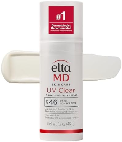EltaMD UV Clear Untinted Face Sunscreen with Zinc Oxide, SPF 46, 1.7 oz