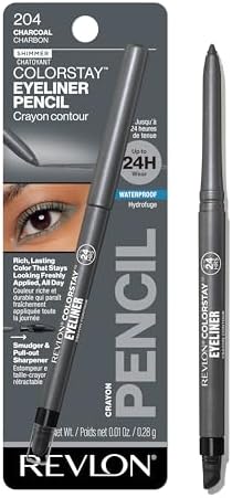 Revlon ColorStay Pencil Waterproof Eyeliner, 204 Charcoal, 0.01 oz - Personal Care