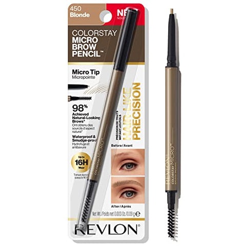 Revlon ColorStay Micro Brow Pencil, 450 Blonde, 0.003 oz - Personal Care