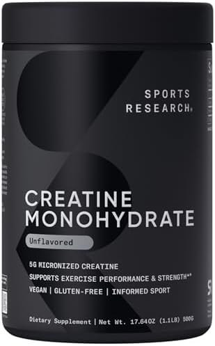 Sports Research® Creatine Monohydrate Powder 5g, Unflavored (100 Servings) - Personal Care