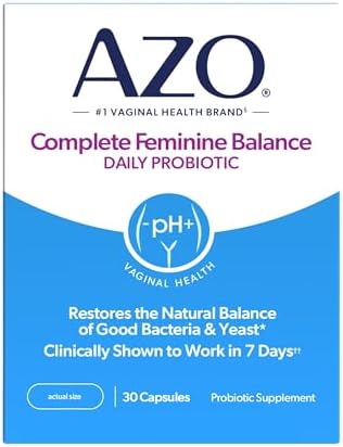 Azo Complete Feminine Balance Daily Vaginal Probiotics for Women, 30 Count - Personal Care