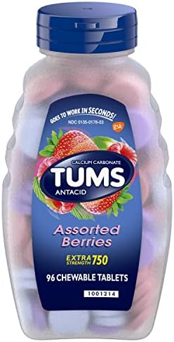 Tums Extra Strength Assorted Berries Antacid Tablets for Heartburn Relief, 96 count - Personal Care