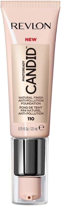 Revlon PhotoReady Candid Natural Finish Foundation, with Anti-Pollution, Antioxidant, Anti-Blue Light Ingredients, 110 Porcelain, 0.75 fl. oz. - Face Makeup - Beauty