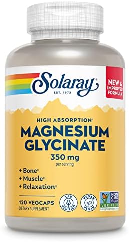 SOLARAY Enhanced Absorption Magnesium Glycinate 350 mg, 120 VegCaps