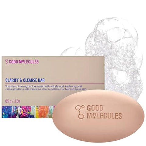 Good Molecules Clarify and Cleanse Bar, Salicylic Acid Bar Soap, 3.15 oz - Personal Care