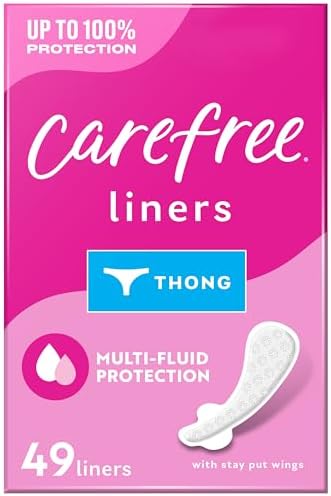 Carefree Panty Liners for Women, Thong Liners, Unwrapped, Unscented, 49 ct - Personal Care
