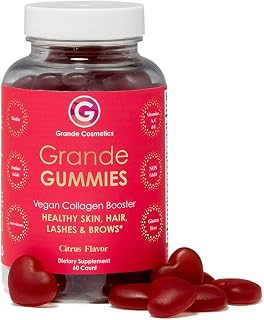 Grande Cosmetics Vegan Collagen Hair, Skin, Lash & Brow Gummies, 60 Ct