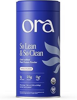 Ora Organic Vegan Protein Powder for Women & Men - Vanilla, 20 Servings
