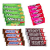 Big TOP DEALS USA 16 Count Candy Variety Pack, 4 Each Mike and Ike Original Fruits, Now and Later Cherry, Snickers, Hershey's Milk Chocolate - Individually Wrapped, Fruity Chewy Candy, Party Favors