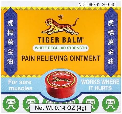Tiger Balm Pain Relieving Ointment White Regular Strength, 0.15 Ounce