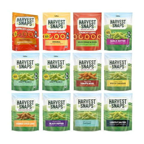 Big Top Deal USA Variety 12 Pack Full Variety, 11 Flavors, Harvest Snaps, Baked Veggie Chips, Crunchy, Gluten Free, Plant Protein, Snack Crisps - Personal Care