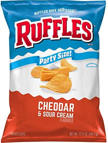 Ruffles Potato Chips, Cheddar & Sour Cream, 12.5 oz Party Size Bag