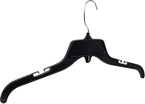 19 inch Black 479 Recycled Plastic Hangers Heavy Weight Great for Shirts-Dresses-Tops, with Rotating Metal Hook and Notches for Straps, - Personal Care