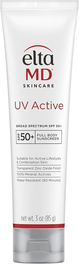 Eltamd UV Active 100% Mineral Sunscreen, SPF 50+ Full Body Sunscreen for Active Lifestyles, Water Resistant Up to 80 Minutes, 3.0 oz Tube - Personal Care