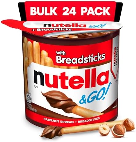 Nutella & Go Kids Snacks for Kids, Hazelnut Spread, 24 Pack, 1.8 oz