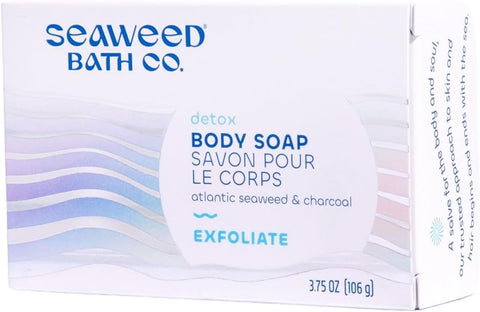 Seaweed Bath Co. Exfoliate Detox Body Soap, 3.75 Ounce, Sustainably Harvested Seaweed, Charcoal (Packaging May Vary) - Personal Care