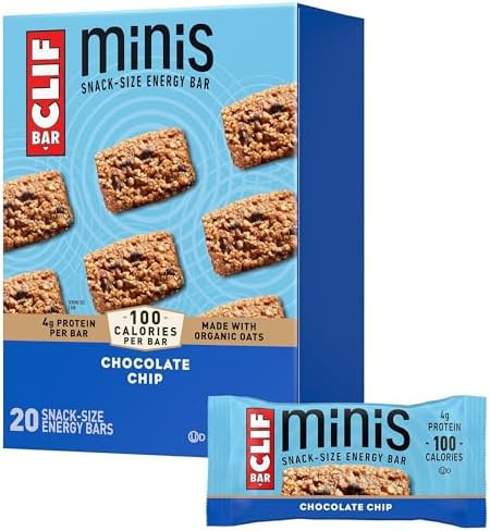Clif Bar, Minis - Chocolate Chip - Made with Organic Oats - 4g Protein - - - Snack-Size Energy Bars - ., 0 Ounce, 20 Count - Personal Care