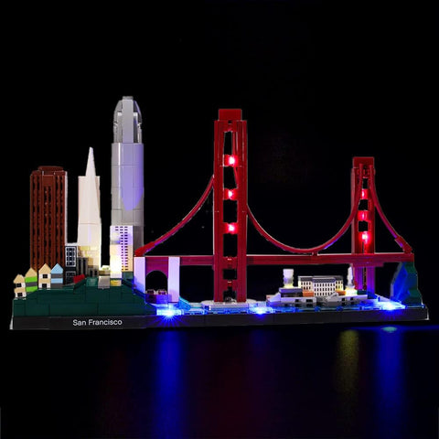 GEAMENT Upgraded Version USB Light Kit for Architecture Skyline Collection San Francisco Golden Gate Bridge - Compatible with LEGO 21043 Bricks Model (Model Set Not Included)