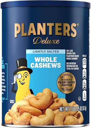Planters Deluxe Lightly Salted Cashews, Plant Based Protein, 18.25Oz (1 Ct) - Personal Care