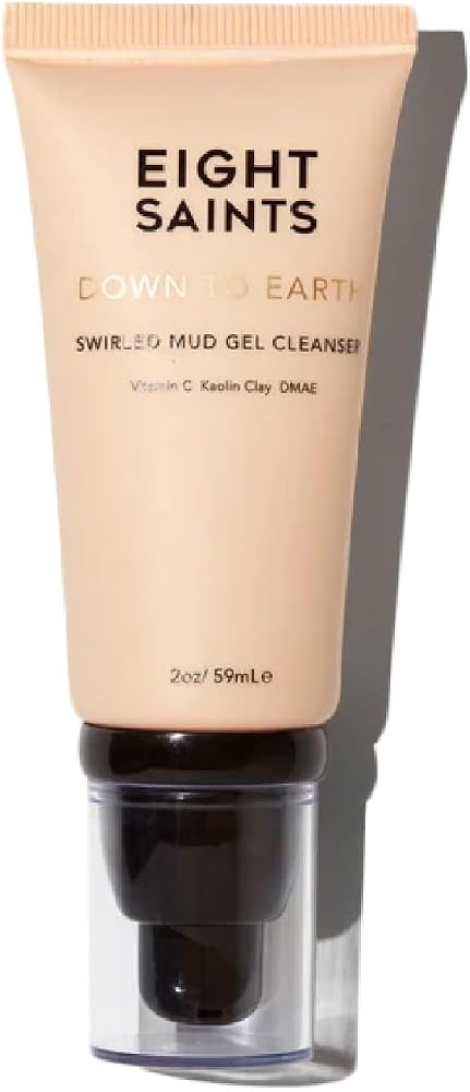 Eight Saints Down To Earth Mud Gel Face Wash, Gentle & Effective Anti Aging Cleanser, Makeup Remover, Nourishing & Hydrating Cleanser, with Vitamin C, Kaolin Clay, & Ylang Flower Oil, 6.7 oz