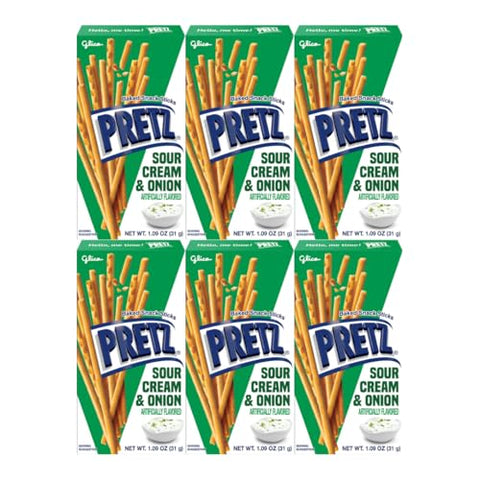Baked Snack Sticks Sour Cream & Onion 1.09 oz – Crispy, Savory, Low-Fat -Style Pretzel Snack Sticks Perfect for Lunchboxes, On-the-Go, or Snack Time