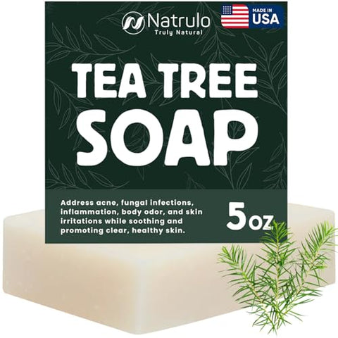 Tea Tree Soap – Natural Defense Tea Tree Oil Wash Bar for Face & Body – Remedy Soap Fights Acne, Skin Irritation, and Prevents Breakouts – Deeply Cleansing, Hydrating Cleanser for Calm, Fresh Skin