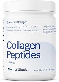 Essential Stacks Grass-Fed Collagen Peptides Powder, Unflavored, 10.6 oz