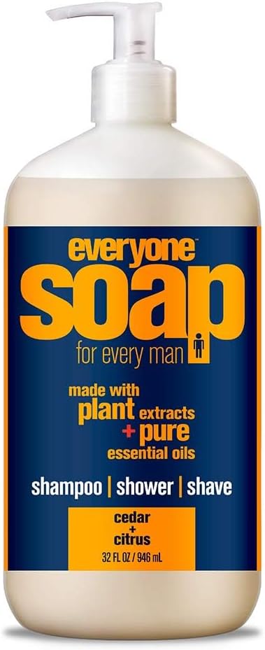 Everyone 3-in-1 Soap, Body Wash, Bubble Bath, Shampoo, 32 Ounce , Cedar and Citrus, made with Essential Oils for Men and Women - Personal Care