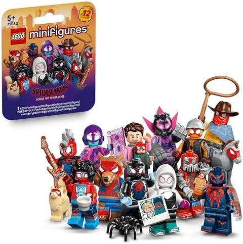 LEGO Minifigures Spider-Man: Across the Spider-Verse - Get 1 of 12 Collectible Toys with Accessories - Gift for 5+ Year Old Boys & Girls - Mystery Box - 71050