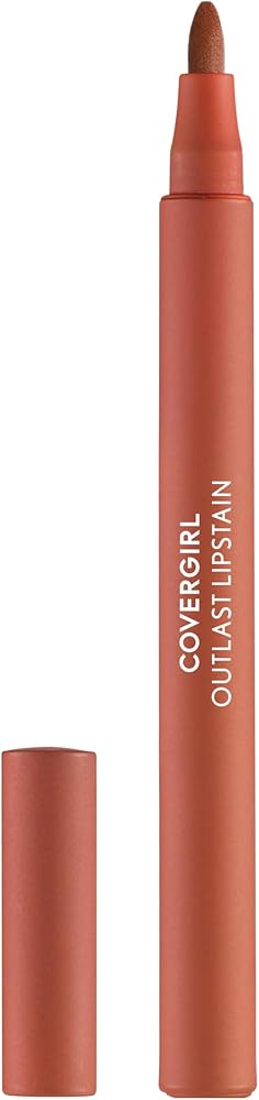 Covergirl Outlast Lipstain, 35 Canyon, Smooth Application, Precise Pen-Like Tip, Transfer-Proof, Satin Stained Finish, Vegan Formula, 0.06oz