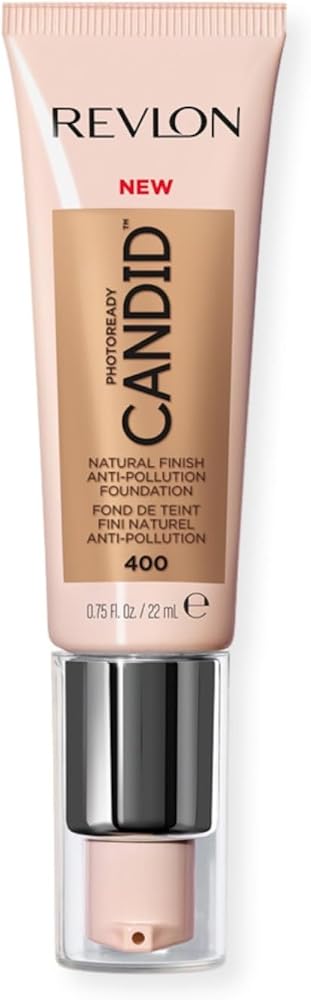 Revlon PhotoReady Candid Natural Finish Foundation, with Anti-Pollution, Antioxidant, Anti-Blue Light Ingredients, 400 Macadamia, 0.75 fl. oz. - Face Makeup - Beauty