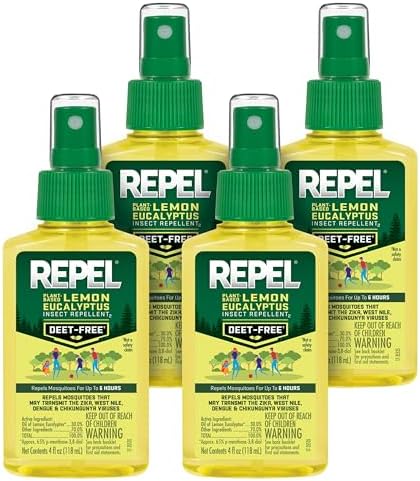Repel Plant-Based Lemon Eucalyptus Mosquito & Insect Repellent 4 Oz, 4 Pack