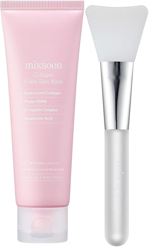 Mixsoon Collagen Glass Skin Mask - Hydrating and Firming Collagen Wrapping Peel Off Mask, Low Molecular Face Mask, Radiant Smooth Finish for Glowing Skin 80ml / 2.71 fl.oz. Korean Glass Skin Care