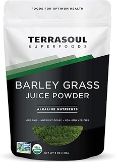 Terrasoul Superfoods Organic Barley Grass Juice Powder, 5 Oz - USA Grown | Made From Concentrated Juice | Superior to Barley Grass