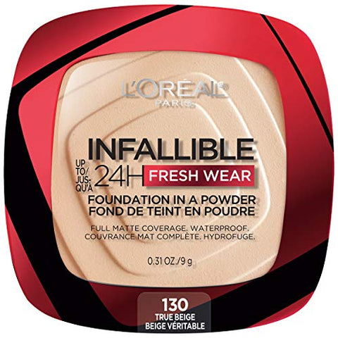 L'Oreal Paris Makeup Infallible Fresh Wear Foundation in a Powder, Up to 24H Wear, Waterproof, True Beige, 0.31 oz. (Packaging May Vary) - Personal Care