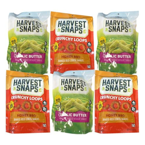 Big TOP DEALS USA Harvest Snaps Garlic Butter & Honey BBQ Variety, 6-Pack - Personal Care
