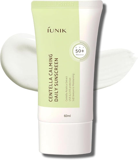 Iunik Centella Calming Moisture Daily Sunscreen SPF 50+ PA++++ Matte & No White Cast Centella Asiatica Dry Oily Sensitive Vegan Korean Skincare - Personal Care