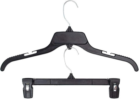 Hangon Shirt & Pants Hangers Combo Set Recycled Plastic, Black, 17 Inch & 12 Inch, 5 Each 10 Total - Personal Care