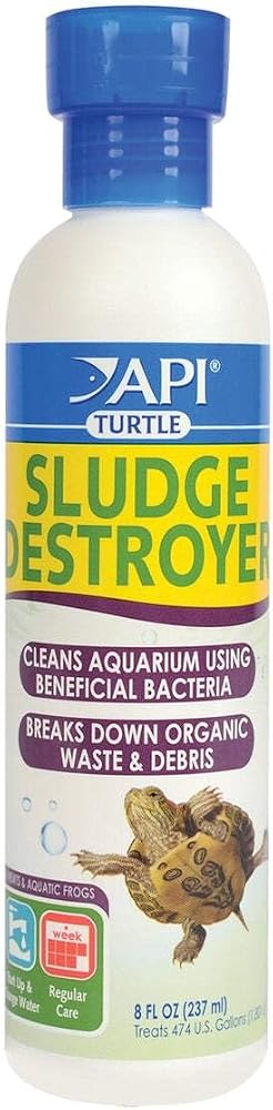 API TURTLE SLUDGE DESTROYER Aquarium Cleaner and Sludge Remover Treatment 8-Ounce Bottle