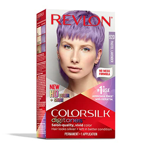 Revlon ColorSilk Digitones Permanent Hair Color with Keratin, 92D Pastel Lavender, 1 Count - Personal Care