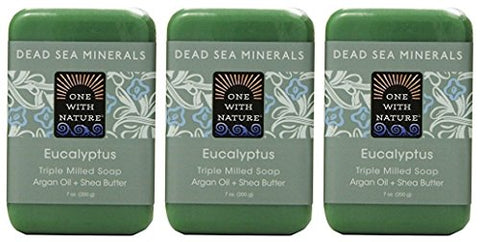 One With Nature Eucalyptus Soap With Dead Sea Minerals, Argan Oil, Shea And Eucalyptus Essential Oil, 7 Oz. Each - Personal Care