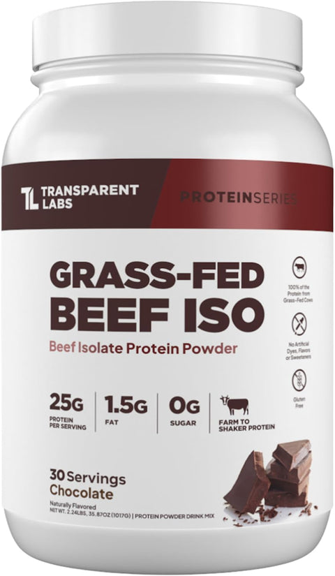 Transparent Labs Beef Isolate Protein Powder - 30 Servings, Chocolate