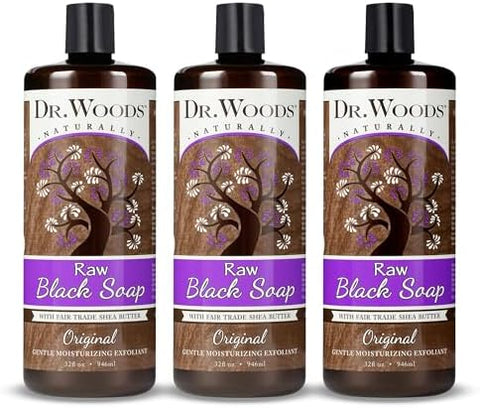 Dr. Woods Raw African Liquid Peppermint Black Soap - 32 Fl Oz - Personal Care