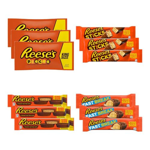 Big TOP DEALS USA 12 Reese's King Size Pieces, Sticks, Cups & Fast Break - Personal Care