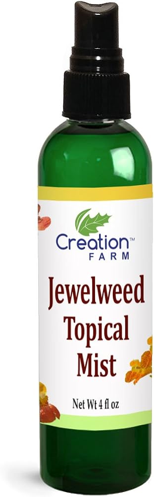 Creation Farm Jewelweed Spray 4 oz - Poison Ivy Itch Relief, Remedy Soothes Itchy Poison Oak, Allergy Rash, Bug Bites, Bee Stings, Para Prurito, Picaduras de Insectos, Hiedra Venenosa