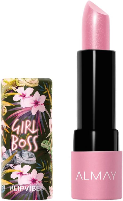 Almay Lip Vibes Lipstick with Vitamin E Oil & Shea Butter, Matte Finish, Hypoallergenic, Girl Boss, 0.14 Oz